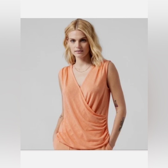 Athleta Women’s Breezy Wrap Tank Top In Orange Size Small - Picture 1 of 5